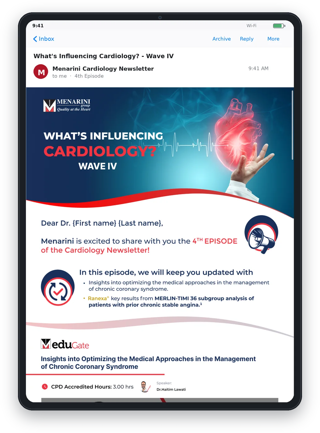 The Cardiology Newsletter, Wave IV, on a tablet: what is influencing cardiology