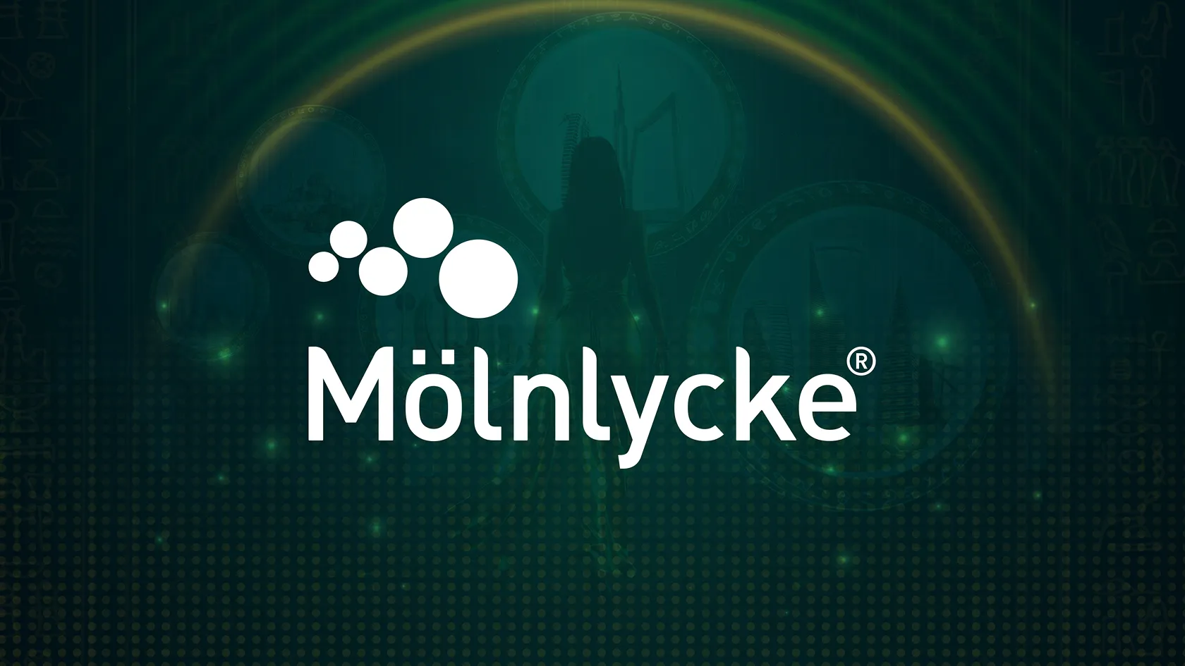 The Mölnlycke brand mark on the green of the “Revolutionise Care” game