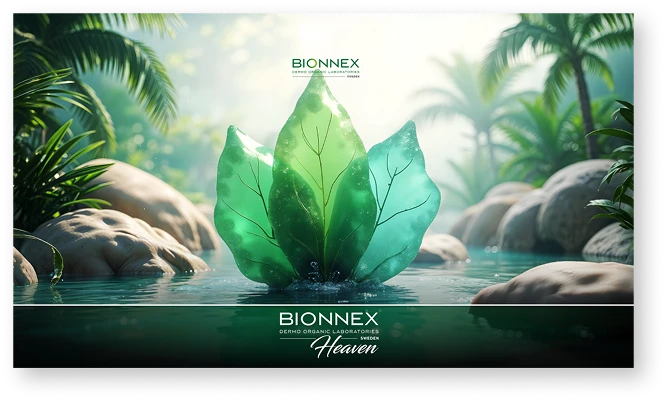 A branded exhibition game with a glowing leaf in a forest scene